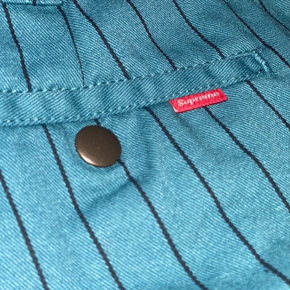 Supreme Work Shorts Teal Strip size 36 - Picture 6 of 6